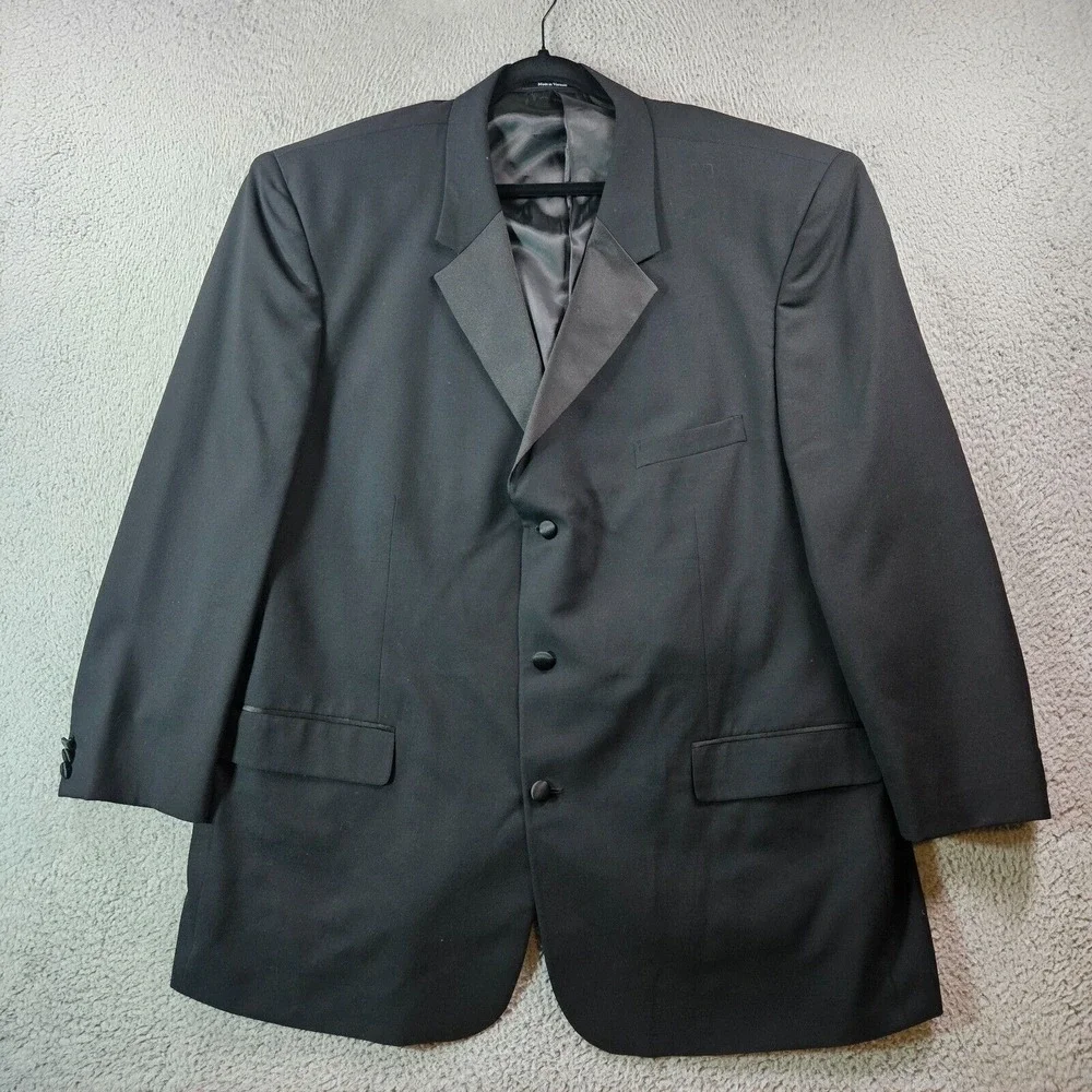 Linea Uomo 54L 2PC Tuxedo Men Pants 50 x 28 Wool‎ Black